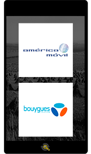 Logos America Movil and Bouygues Telecom, Araxxe customers in Revenue Assurance, Billing Verification & Telecom Fraud Detection