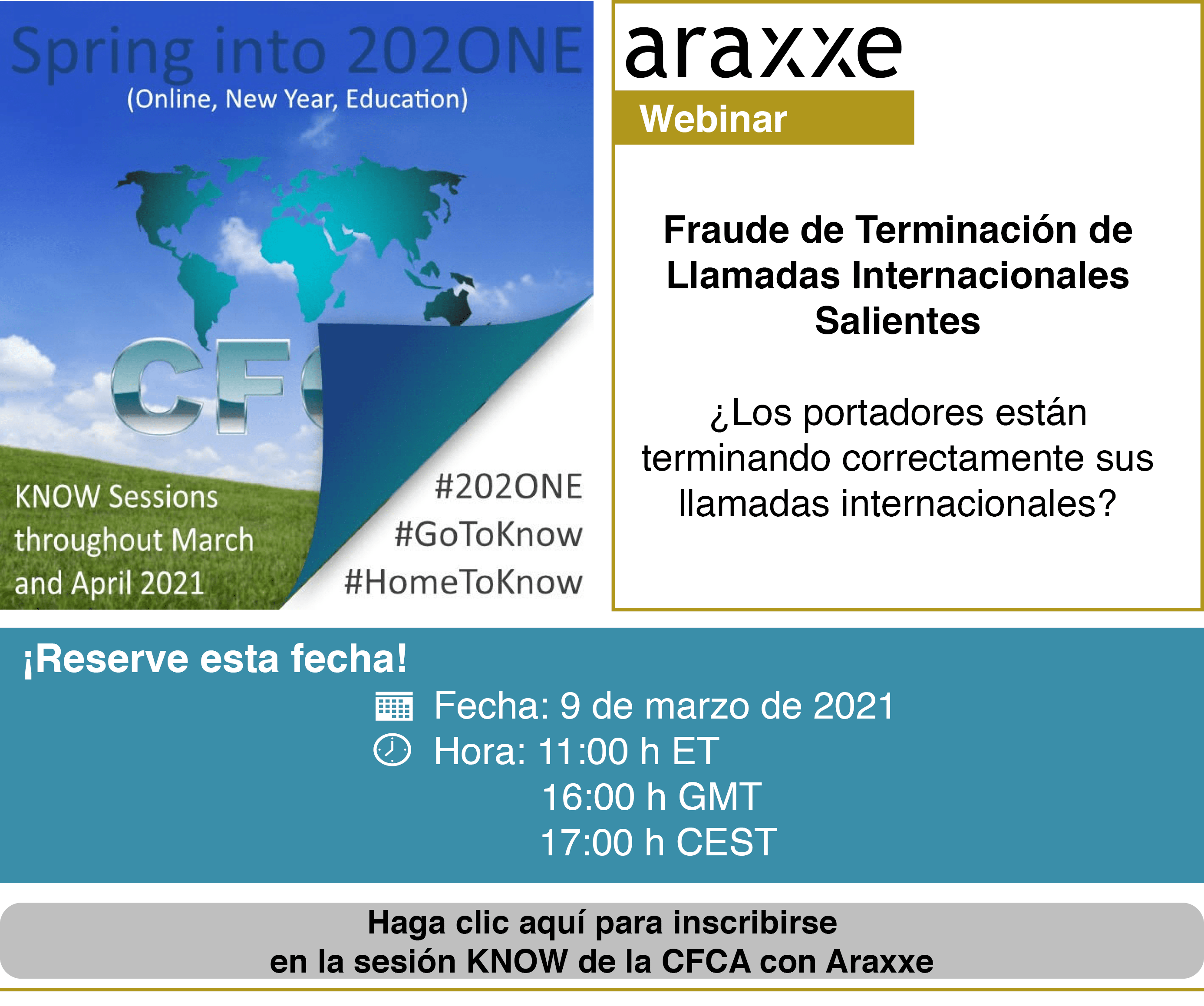 CFCA and Araxxe Webinar - International Outbound Termination Fraud - March 9th